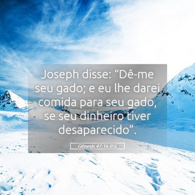 Picture 05 - Gênesis 47:16 BSL - Joseph disse: “Dê-me seu gado; e eu lhe darei - Bible Verse Picture