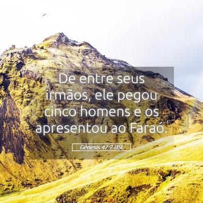 Picture 05 - Gênesis 47:2 BSL - De entre seus irmãos, ele pegou cinco homens e - Bible Verse Picture