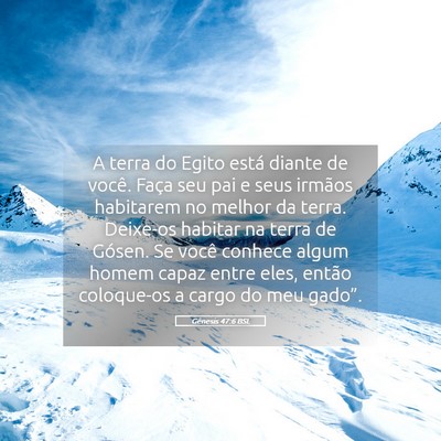 Picture 05 - Gênesis 47:6 BSL - A terra do Egito está diante de você. Faça seu - Bible Verse Picture
