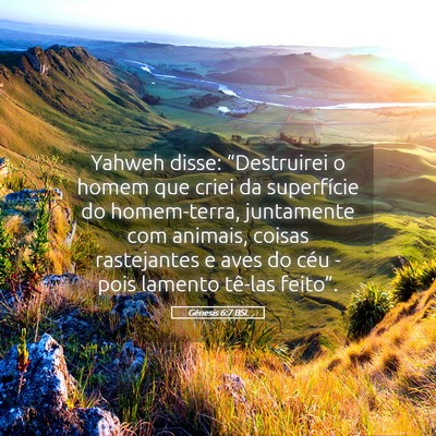 Picture 05 - Gênesis 6:7 BSL - Yahweh disse: “Destruirei o homem que criei da - Bible Verse Picture