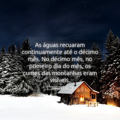 Picture 05 - Gênesis 8:5 BSL - As águas recuaram continuamente até o décimo - Bible Verse Picture