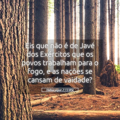 Picture 05 - Habacuque 2:13 BSL - Eis que não é de Javé dos Exércitos que os - Bible Verse Picture