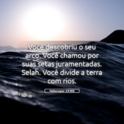 Picture 05 - Habacuque 3:9 BSL - Você descobriu o seu arco. Você chamou por suas - Bible Verse Picture