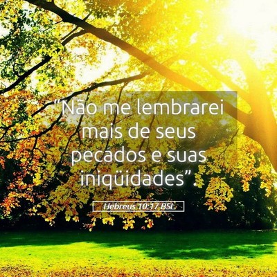 Picture 05 - Hebreus 10:17 BSL - “Não me lembrarei mais de seus pecados e suas - Bible Verse Picture