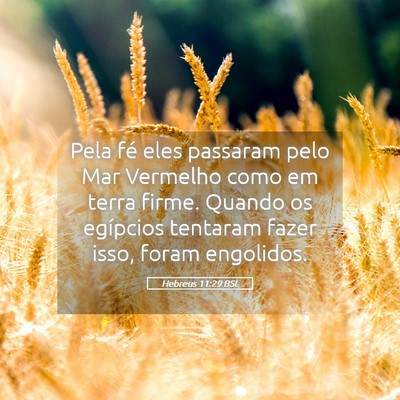 Picture 05 - Hebreus 11:29 BSL - Pela fé eles passaram pelo Mar Vermelho como em - Bible Verse Picture