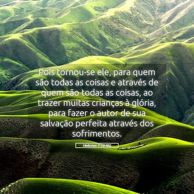 Picture 05 - Hebreus 2:10 BSL - Pois tornou-se ele, para quem são todas as - Bible Verse Picture