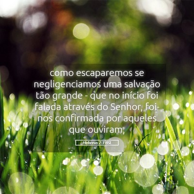Picture 05 - Hebreus 2:3 BSL - como escaparemos se negligenciamos uma salvação - Bible Verse Picture