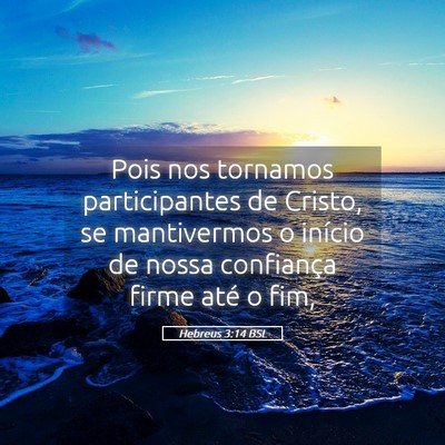 Picture 05 - Hebreus 3:14 BSL - Pois nos tornamos participantes de Cristo, se - Bible Verse Picture