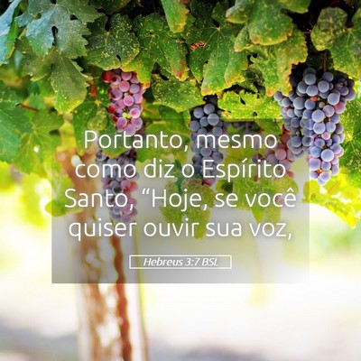 Picture 05 - Hebreus 3:7 BSL - Portanto, mesmo como diz o Espírito Santo, - Bible Verse Picture
