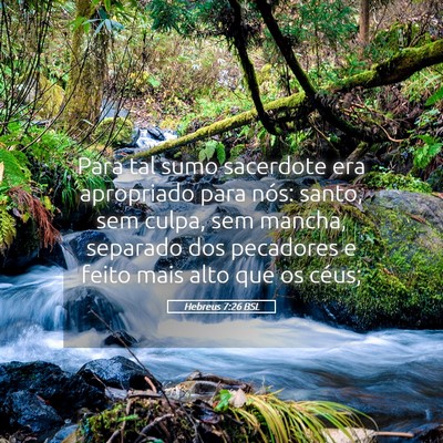 Picture 05 - Hebreus 7:26 BSL - Para tal sumo sacerdote era apropriado para nós: - Bible Verse Picture