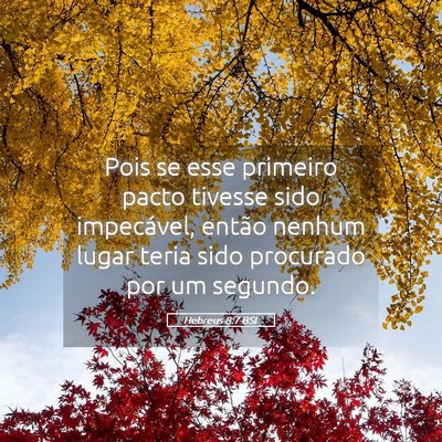 Picture 05 - Hebreus 8:7 BSL - Pois se esse primeiro pacto tivesse sido - Bible Verse Picture