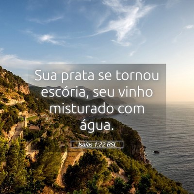 Picture 05 - Isaías 1:22 BSL - Sua prata se tornou escória, seu vinho misturado - Bible Verse Picture