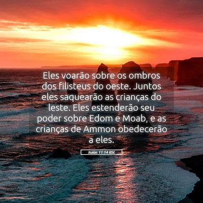 Picture 05 - Isaías 11:14 BSL - Eles voarão sobre os ombros dos filisteus do - Bible Verse Picture