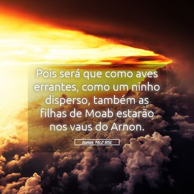 Picture 05 - Isaías 16:2 BSL - Pois será que como aves errantes, como um ninho - Bible Verse Picture