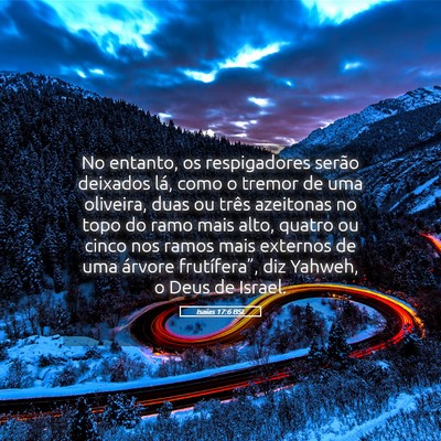 Picture 05 - Isaías 17:6 BSL - No entanto, os respigadores serão deixados lá, - Bible Verse Picture