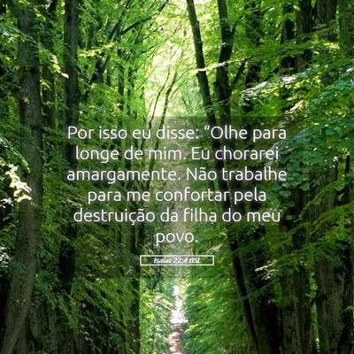 Picture 05 - Isaías 22:4 BSL - Por isso eu disse: “Olhe para longe de mim. Eu - Bible Verse Picture