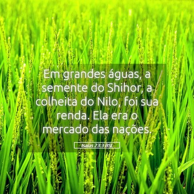 Picture 05 - Isaías 23:3 BSL - Em grandes águas, a semente do Shihor, a - Bible Verse Picture