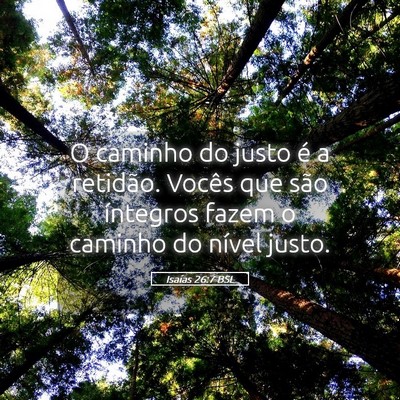 Picture 05 - Isaías 26:7 BSL - O caminho do justo é a retidão. Vocês que são - Bible Verse Picture