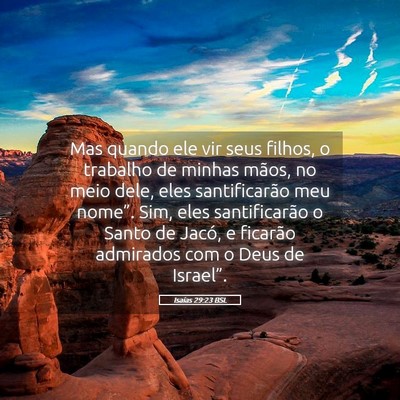 Picture 05 - Isaías 29:23 BSL - Mas quando ele vir seus filhos, o trabalho de - Bible Verse Picture