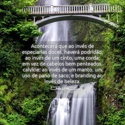 Picture 05 - Isaías 3:24 BSL - Acontecerá que ao invés de especiarias doces, - Bible Verse Picture