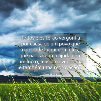 Picture 05 - Isaías 30:5 BSL - Todos eles terão vergonha por causa de um povo - Bible Verse Picture