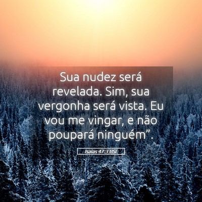 Picture 05 - Isaías 47:3 BSL - Sua nudez será revelada. Sim, sua vergonha será - Bible Verse Picture