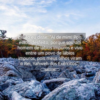 Picture 05 - Isaías 6:5 BSL - Então eu disse: “Ai de mim! Pois estou - Bible Verse Picture
