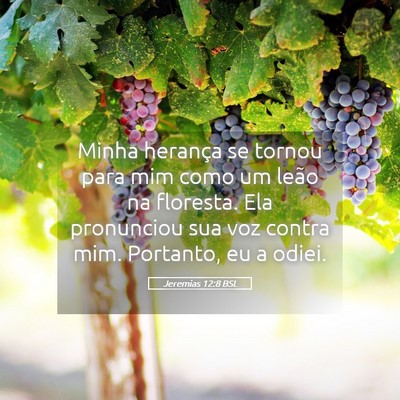 Picture 05 - Jeremias 12:8 BSL - Minha herança se tornou para mim como um leão - Bible Verse Picture