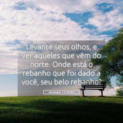 Picture 05 - Jeremias 13:20 BSL - Levante seus olhos, e ver aqueles que vêm do - Bible Verse Picture