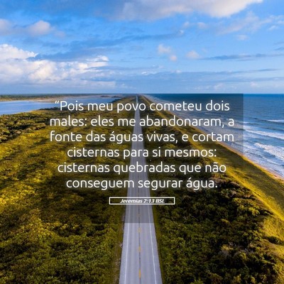 Picture 05 - Jeremias 2:13 BSL - “Pois meu povo cometeu dois males: eles me - Bible Verse Picture
