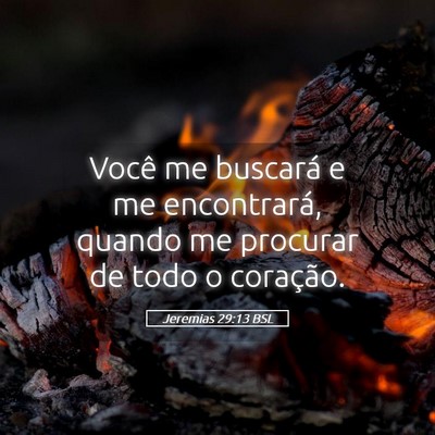 Picture 05 - Jeremias 29:13 BSL - Você me buscará e me encontrará, quando me - Bible Verse Picture