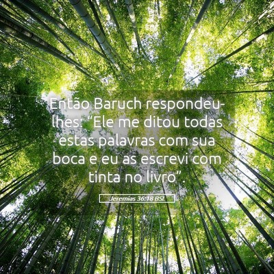 Picture 05 - Jeremias 36:18 BSL - Então Baruch respondeu-lhes: “Ele me ditou - Bible Verse Picture