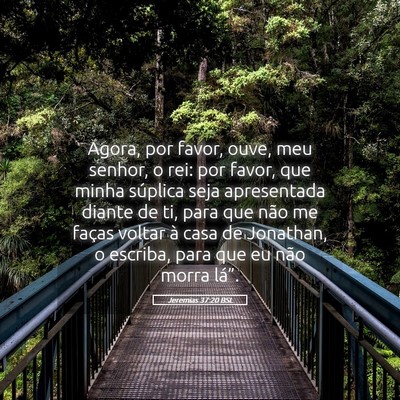 Picture 05 - Jeremias 37:20 BSL - Agora, por favor, ouve, meu senhor, o rei: por - Bible Verse Picture