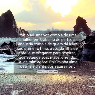 Picture 05 - Jeremias 4:31 BSL - Pois ouvi uma voz como a de uma mulher em - Bible Verse Picture