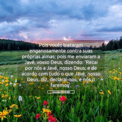 Picture 05 - Jeremias 42:20 BSL - Pois vocês trataram enganosamente contra suas - Bible Verse Picture