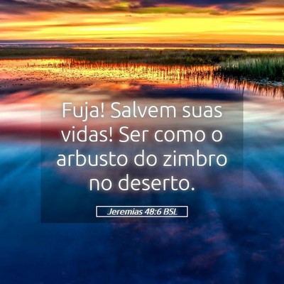 Picture 05 - Jeremias 48:6 BSL - Fuja! Salvem suas vidas! Ser como o arbusto do - Bible Verse Picture