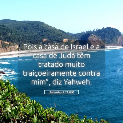 Picture 05 - Jeremias 5:11 BSL - Pois a casa de Israel e a casa de Judá têm - Bible Verse Picture