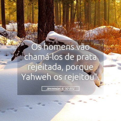 Picture 05 - Jeremias 6:30 BSL - Os homens vão chamá-los de prata rejeitada, - Bible Verse Picture
