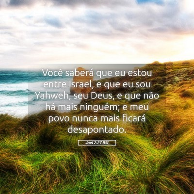 Picture 05 - Joel 2:27 BSL - Você saberá que eu estou entre Israel, e que eu - Bible Verse Picture
