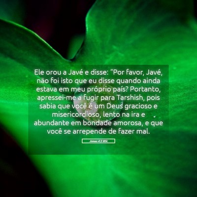 Picture 05 - Jonas 4:2 BSL - Ele orou a Javé e disse: “Por favor, Javé, - Bible Verse Picture