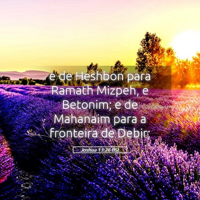 Picture 05 - Joshua 13:26 BSL - e de Heshbon para Ramath Mizpeh, e Betonim; e de - Bible Verse Picture