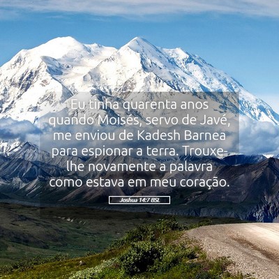 Picture 05 - Joshua 14:7 BSL - Eu tinha quarenta anos quando Moisés, servo de - Bible Verse Picture