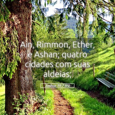Picture 05 - Joshua 19:7 BSL - Ain, Rimmon, Ether, e Ashan; quatro cidades com - Bible Verse Picture
