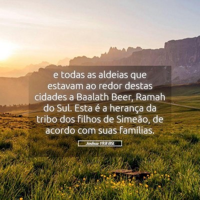 Picture 05 - Joshua 19:8 BSL - e todas as aldeias que estavam ao redor destas - Bible Verse Picture