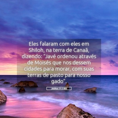 Picture 05 - Joshua 21:2 BSL - Eles falaram com eles em Shiloh, na terra de - Bible Verse Picture