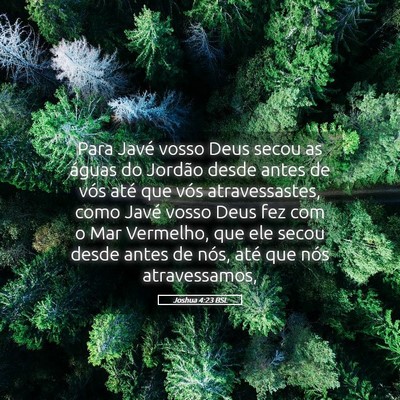 Picture 05 - Joshua 4:23 BSL - Para Javé vosso Deus secou as águas do Jordão - Bible Verse Picture