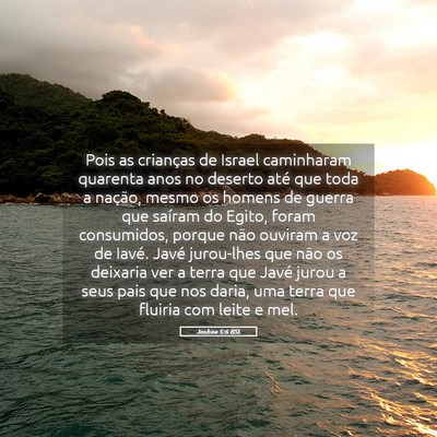 Picture 05 - Joshua 5:6 BSL - Pois as crianças de Israel caminharam quarenta - Bible Verse Picture