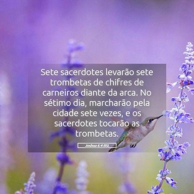 Picture 05 - Joshua 6:4 BSL - Sete sacerdotes levarão sete trombetas de - Bible Verse Picture