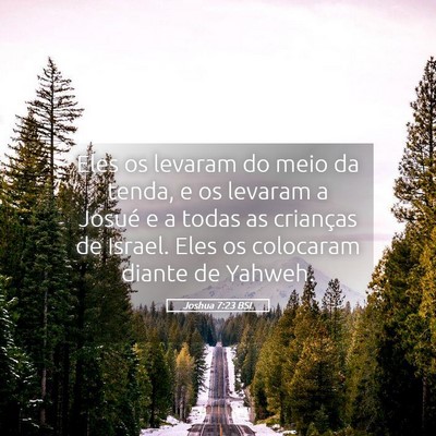 Picture 05 - Joshua 7:23 BSL - Eles os levaram do meio da tenda, e os levaram a - Bible Verse Picture