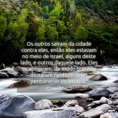Picture 05 - Joshua 8:22 BSL - Os outros saíram da cidade contra eles, então - Bible Verse Picture